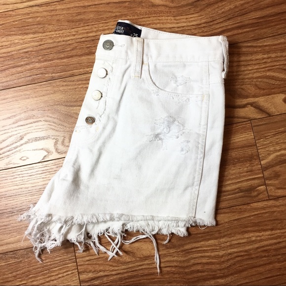 Hollister shorts women’s sz 25 denim fringe white - Picture 4 of 4